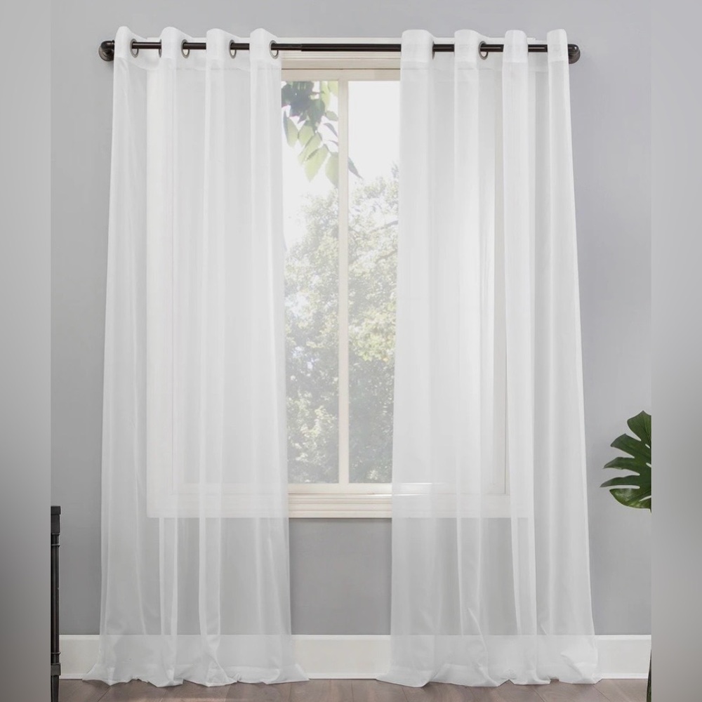 No. 918 Emily Voile Sheer Grommet panel. Set of 2. 59x108 white